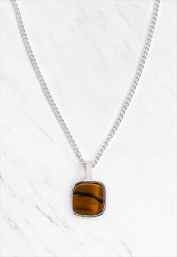 RayTiger's Eye and Sterling Silver Pendant