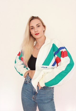 VINTAGE 90S RARE ADIDAS PATTERN SHELL WINDBREAKER JACKET