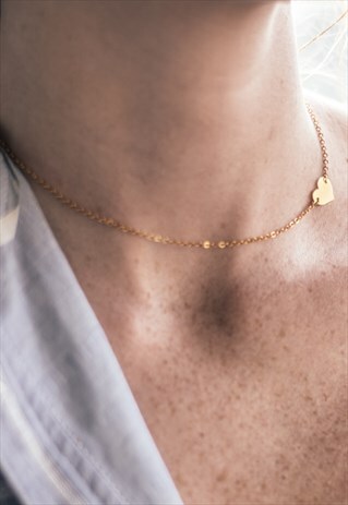 SIDE HEART GOLD NECKLACE SANTA MARTINA