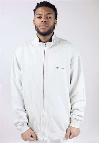VINTAGE CHAMPION BEIGE ZIP-UP 90'S SWEATSHIRT