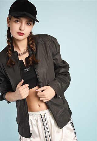 VINTAGE 80'S RETRO OUTWEAR ATHLEISURE THIN BOMBER JACKET