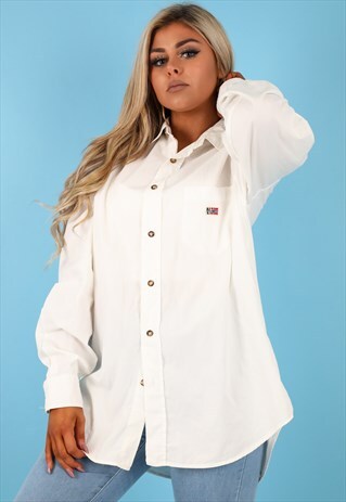 VINTAGE NAPAPIJRI SHIRT IN WHITE NS226