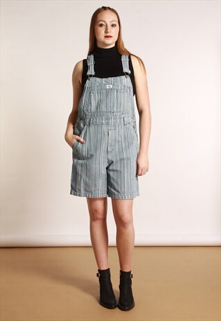 90'S CALVIN KLEIN BLUE DENIM SHORT DUNGAREES