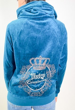 Y2K BLUE ICONIC VELVET TRACKTOP