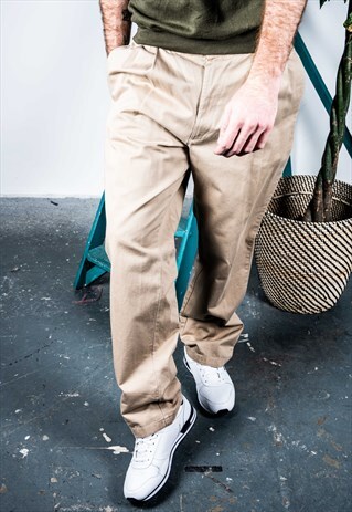 VINTAGE 1980S RALPH LAUREN TROUSERS IN BEIGE