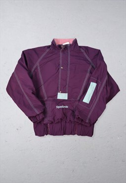 Vintage Reebok Pop Over Shell Jacket Purple XL