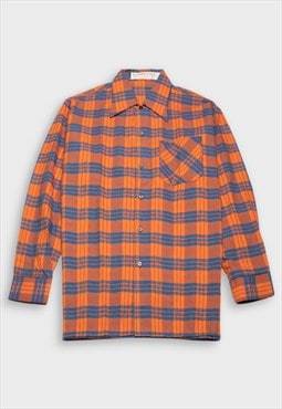 Blue and orange '90s check shirt
