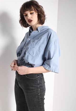 VINTAGE NAUTICA REWORKED CROP TOP BLUE