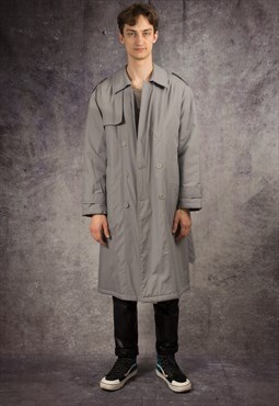 Vintage mens long, double breasted trench coat