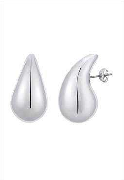 Silver Teardrop Stud Earrings