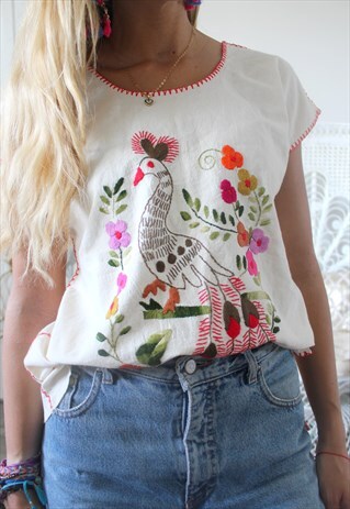 VINTAGE TOP ETHNIC VINTAGE EMBROIDERY