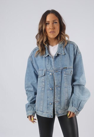 VINTAGE DIESEL DENIM JACKET OVERSIZED FITTED UK 18 XXL (B3R)