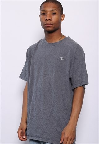 VINTAGE CHAMPION CHEST LOGO T-SHIRT GREY
