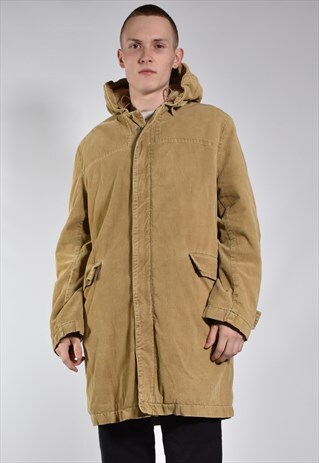 VINTAGE FCUK CORDUROY FLEECE LINED PARKA