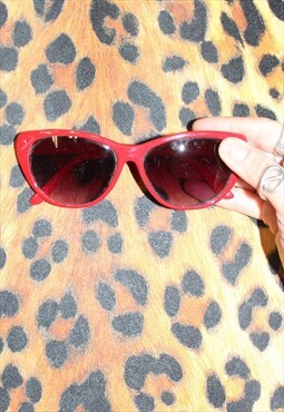 Red Sunglasses Black Lenses Simple Classic Trendy Summer