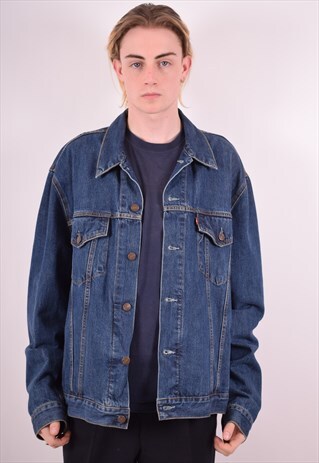 LEVI'S MENS VINTAGE DENIM JACKET XXL BLUE 90S
