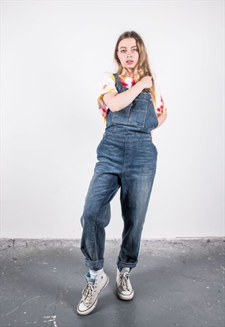 VINTAGE BLUE DENIM DUNGAREES