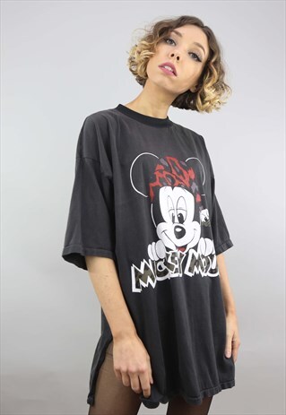 VINTAGE OVERSIZED DISNEY MICKEY MOUSE T-SHIRT TOP CARTOON