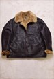 Vintage B3 Aviation Co Airforce Brown Leather Jacket 
