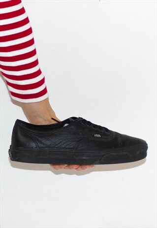 RETRO BLACK LEATHER VANS US9 / UK8
