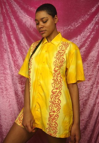 YELLOW FLAME PRINT SHIRT