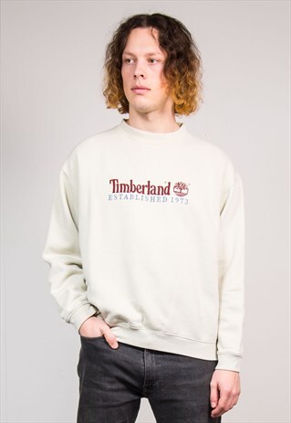 90'S VINTAGE BEIGE TIMBERLAND SWEATSHIRT JUMPER