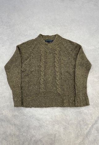 FRENCH CONNECTION KNITTED JUMPER PATTERNED CHUNKY SWEATER