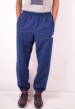 ADIDAS MENS VINTAGE TRACKSUIT TROUSERS XXL BLUE 90S