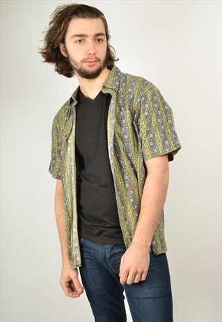 VINTAGE ABSTRACT CRAZY PATTERNED SHIRT