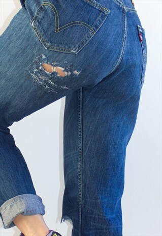 VINTAGE 90'S SLIM FIT DISTRESSED 501 LEVI'S