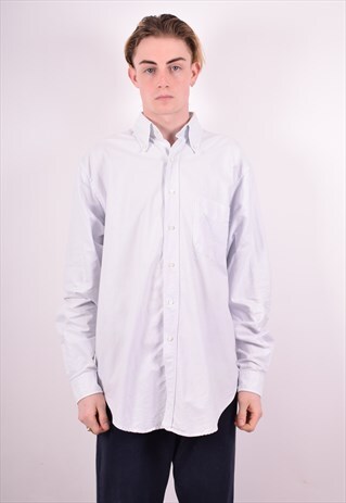 TRUSSARDI MENS VINTAGE SHIRT XXL BLUE 90S