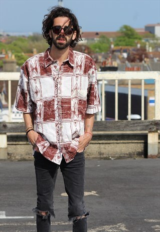 VINTAGE // 80'S // PATTERNED SHIRT