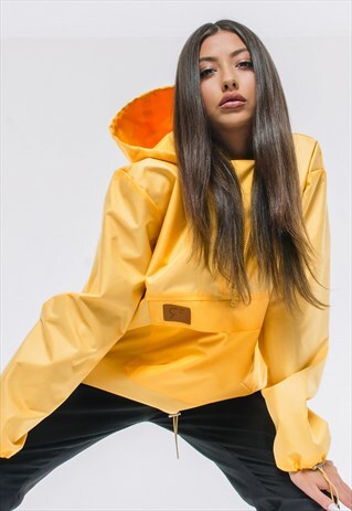 OVERSIZED WINDBREAKER HOODIE IN YELLOW
