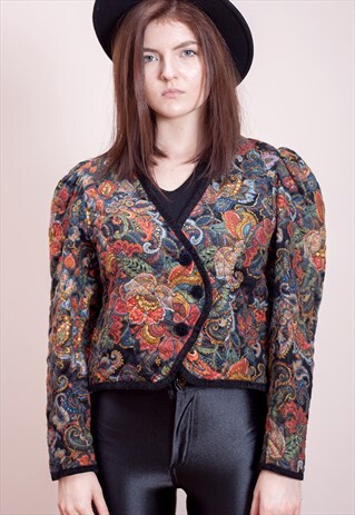 VINTAGE VELOUR CROP JACKET FROM THE 90S JACKE