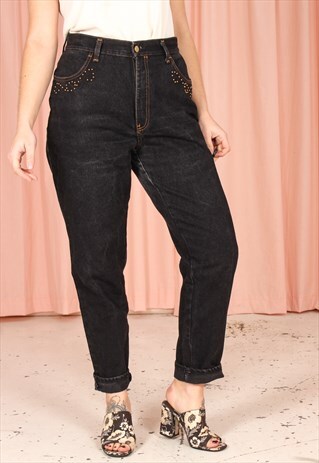 VINTAGE 90S MOM JEANS WITH EMBELLISHMENT