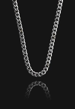 Silver Cuban Curb Chain Necklace