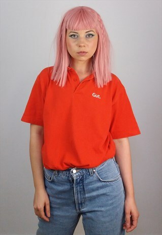 D.A.D VINTAGE 90'S UNISEX POLO T-SHIRT IN ORANGE