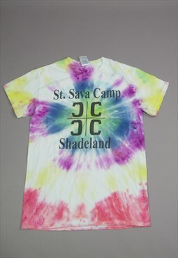 Vintage Summer Camp Tie Dye T-Shirt in Multicoloured