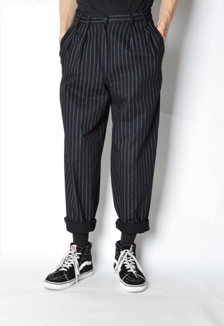VINTAGE 90S UNISEX BLACK STRIPED PANTS