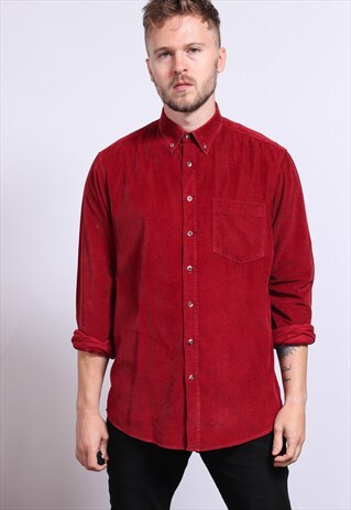 VINTAGE CORDUROY CORD SHIRT RED