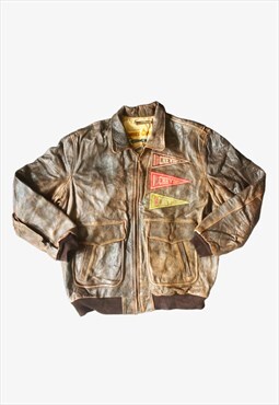 Vintage Chevignon Leather Fighter Pilot Jacket