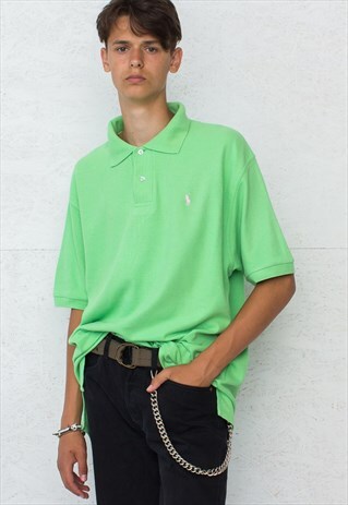 90S VINTAGE GREEN POLO RALPH LAUREN SHORT SLEEVE POLO SHIRT