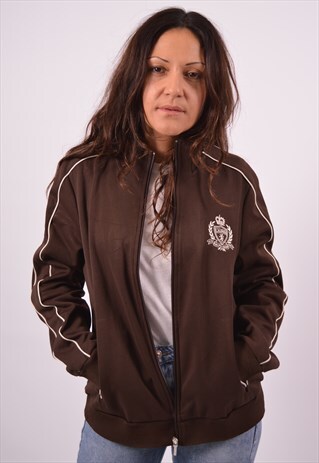 VINTAGE RALPH LAUREN TRACKSUIT TOP JACKET BROWN