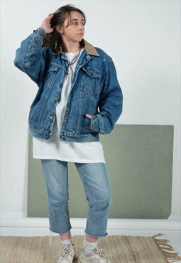 Vintage 90s Wrangler Denim Jacket Blue Size L