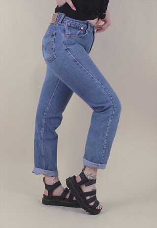 VINTAGE BLUE LEVI'S 521 HIGH WAIST DENIM JEANS /AB3020