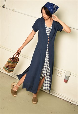 VINTAGE 90S RETRO FESTIVAL PARIS CHIC MAXI TEA DRESS