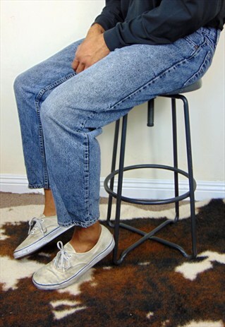 90S CLASSIC HIGH RISE 550 CROPPED ACID WASH JEANS 34