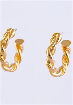 Ada gold plated croissant hoop earrings 