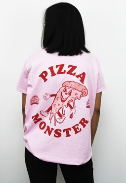 Pizza Monster Women's Halloween Graphic T Shirt