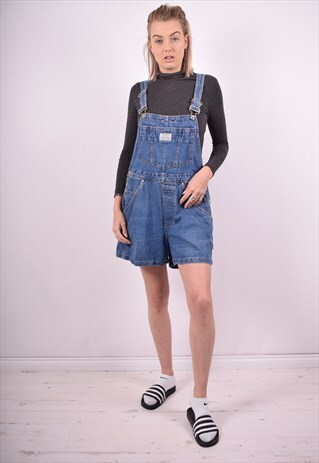 LEVI'S WOMENS VINTAGE DENIM DUNGAREES XL BLUE 90S